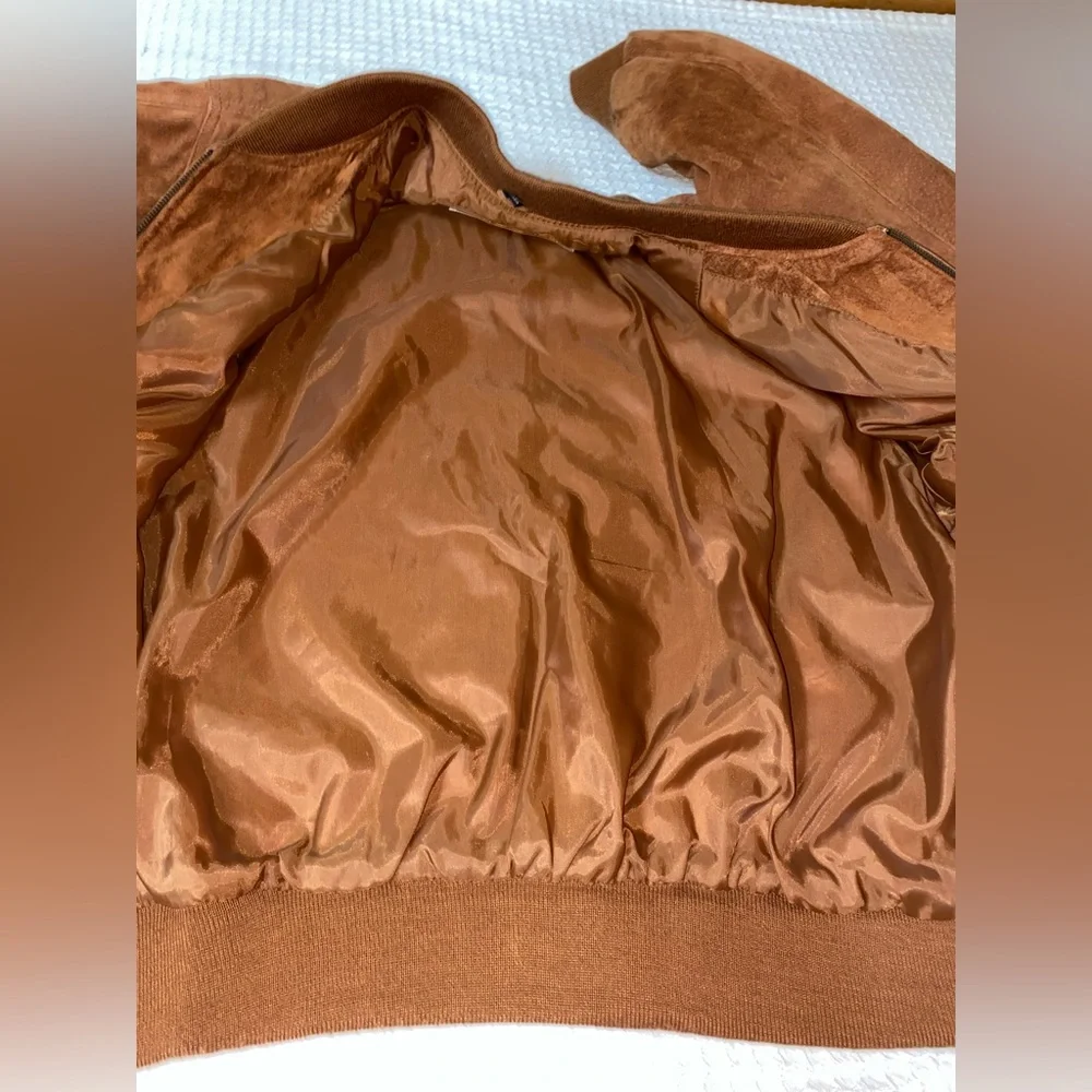 Seude Leather Bomber Jacket - Picture 2 of 13